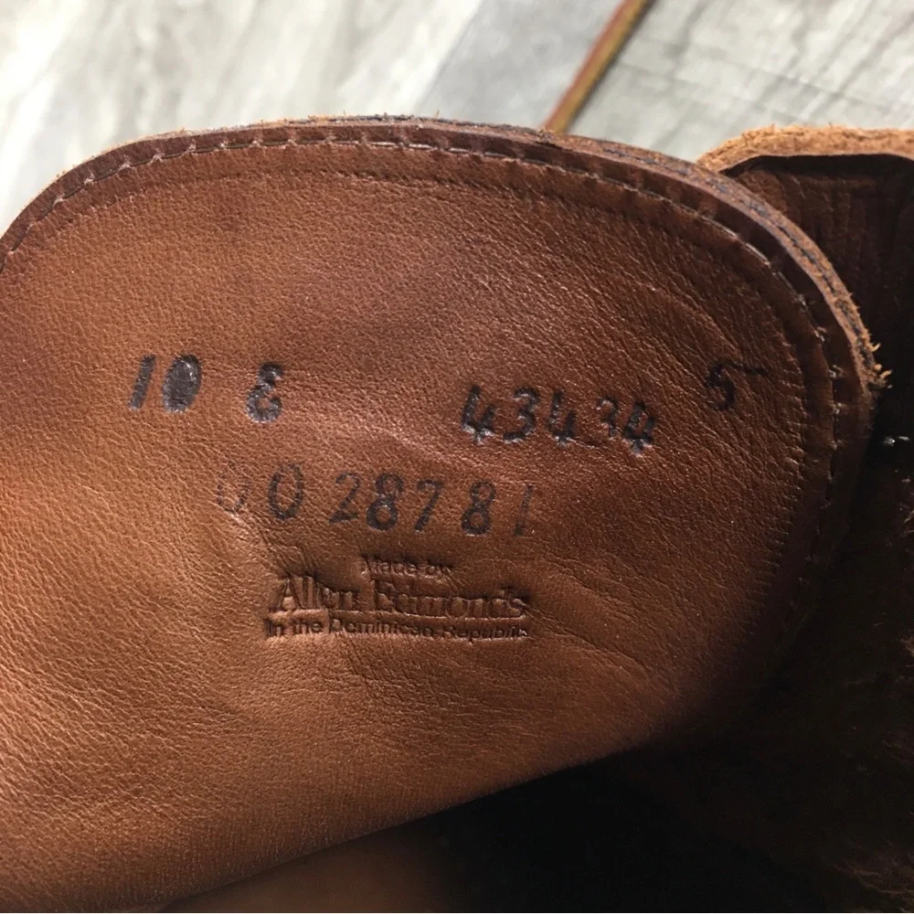 Allen Edmonds Yuma Chukka Bison Brown Leather Men’s Moc Toe Boots Size 10 Wide